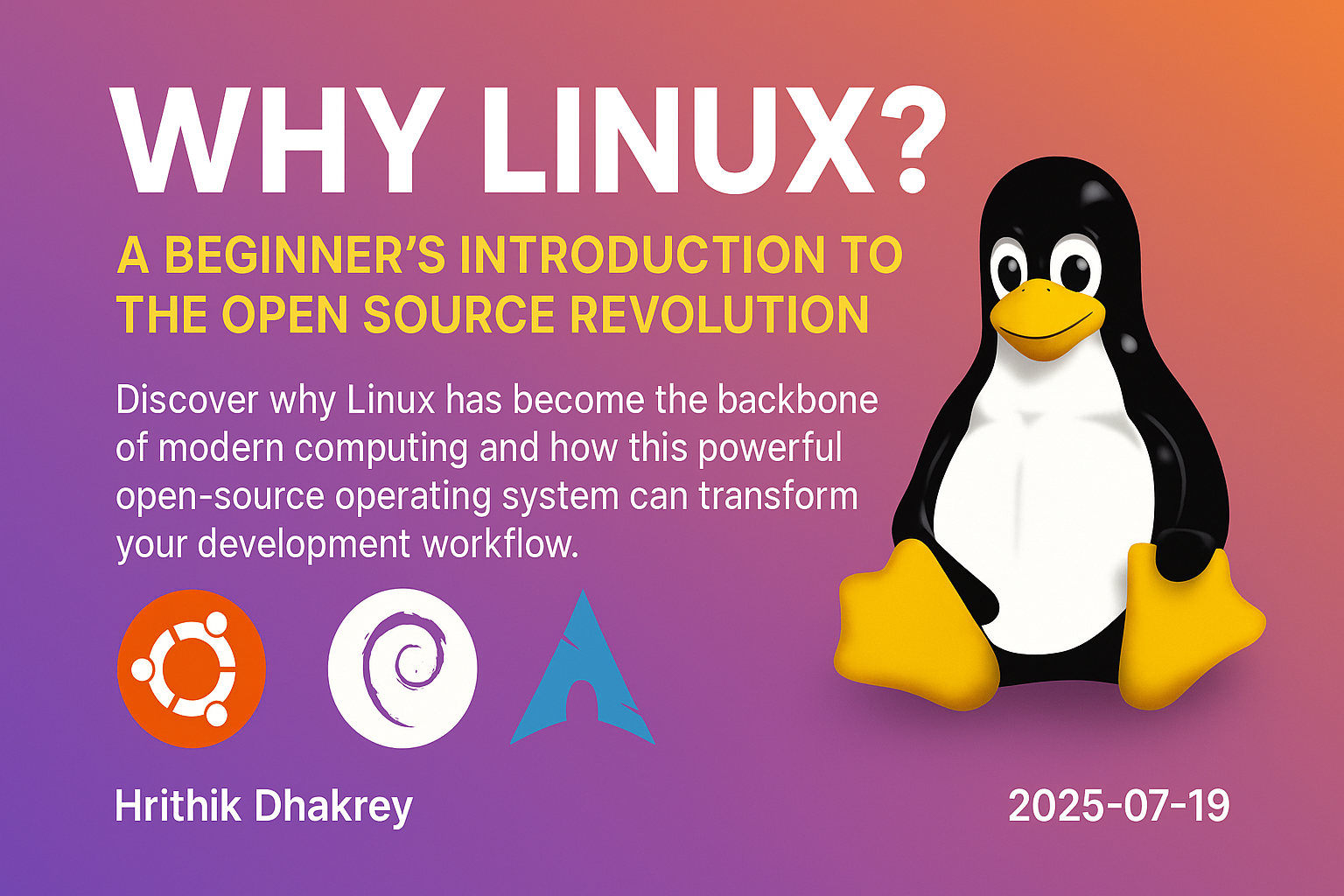 Linux Introduction Vector Why Linux? A Beginner's Introduction to the Open Source Revolution