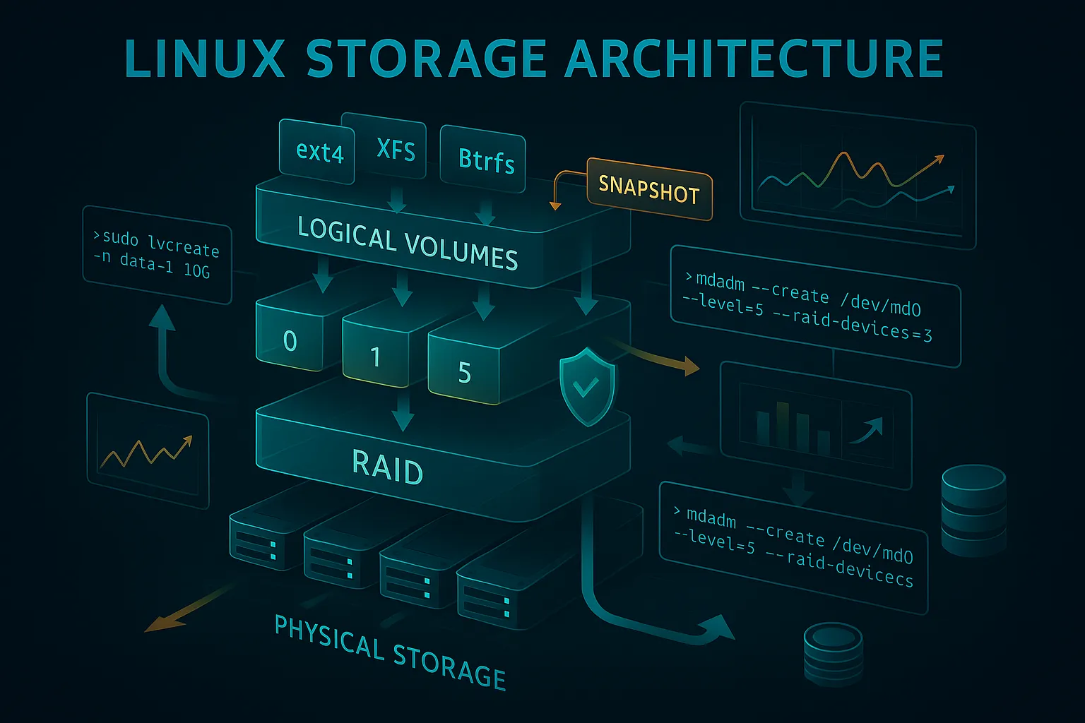 Linux Storage Management: LVM, RAID, and File System Optimization - Complete Guide